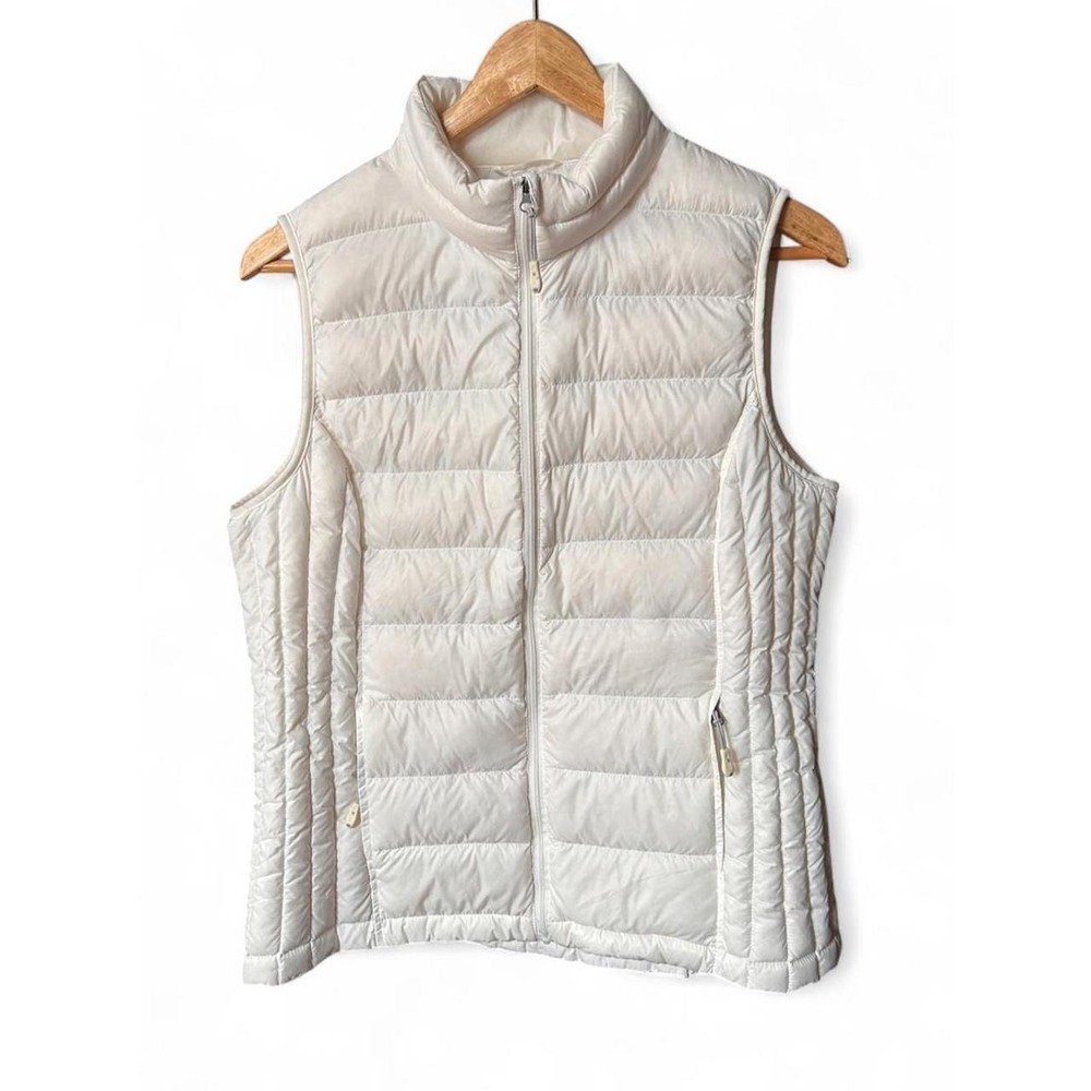 White Down Puffer Vest Après Ski Quiet Luxury Lightweight Soft Gorpcore Large